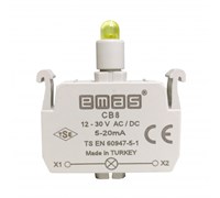 Блок-контакт подсветки EMAS с желтым светодиодом 12-30V AC/DC CB8