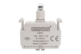 Блок-контакт подсветки EMAS с красным светодиодом 100-230V AC CBK