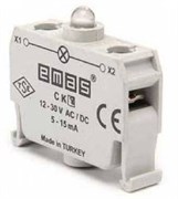 Блок-контакт подсветки EMAS с красным светодиодом 100-230V AC CKK