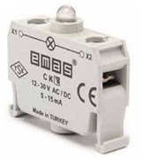Блок-контакт подсветки EMAS с зеленым светодиодом 100-230V AC CKY