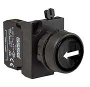 Нажимная кнопка EMAS круглая чёрная, горизонтальная стрелка (1НО) CP100DHOY