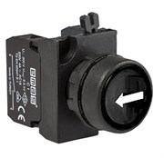 Нажимная кнопка EMAS круглая черная горизонтальная стрелка (1НО+1НО) CP101DHOY