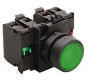 Нажимная кнопка EMAS круглая зеленая (2НО+2НЗ) CP305DY