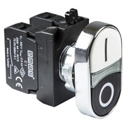 Сдвоенная нажимная кнопка EMAS черно-белая (1НО+1НЗ) CM102K20HB