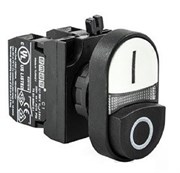 Сдвоенная нажимная кнопка EMAS выступающая черно-белая (1НО+1НЗ) CP102K21HB