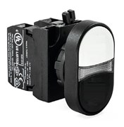 Сдвоенная нажимная кнопка EMAS черно-белая (1НО+1НЗ) CP102K20HB