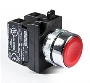 Нажимная кнопка EMAS красная с подсветкой красным cветодиодом 100-230V AC (1НО+1НЗ) CM1K2DK