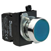 Нажимная кнопка EMAS с подсветкой синий светодиод 12-30V AC/DC, синяя (1НЗ) CM270DM