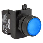 Нажимная кнопка EMAS с подсветкой синий светодиод 12-30V AC/DC, синяя (1НО) CP170DM