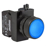 Нажимная кнопка EMAS с подсветкой синий светодиод 12-30V AC/DC, синяя (2НО) CP171DM