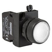 Нажимная кнопка EMAS белая с подсветкой белым cветодиодом 100-230V AC (1HO) CP1B0DB