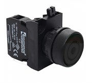 Нажимная кнопка EMAS круглая, с фиксацией, чёрная (1НО) CP100FH