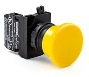 Нажимная кнопка EMAS "Грибок" без фиксации жёлтая (1НО) CP100MS