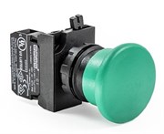 Нажимная кнопка EMAS "Грибок" без фиксации зеленая (1НО) CP100MY