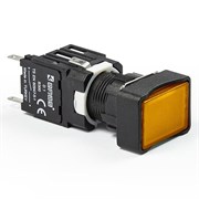 Нажимная кнопка EMAS возвратная, прямоугольная, жёлтая (1НО) D100DDS