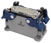 Вилка EMAS 4 фиксатора, 2 боковых ввода, 16 полюсов, 16А EBM16FD24