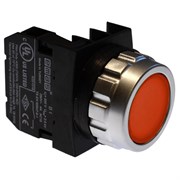 Нажимная кнопка EMAS круглая, без фиксации (1НЗ), 30мм, красная H200DK