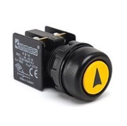 Водозащитная кнопка EMAS желтая со стрелкой (1НО+1НЗ) KB14RSO