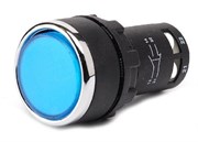 Нажимная моноблочная кнопка EMAS 22 мм, IP 40 (1НО) синяя MB100DM