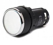 Нажимная моноблочная кнопка EMAS белая 22 мм, IP 40 (1НО+1НЗ) MB102DB