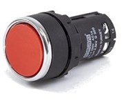 Нажимная моноблочная кнопка EMAS красная 22 мм, IP 40 (1НЗ) MB200DK
