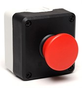 Пост EMAS черно-серый с красной кнопкой "Грибок" без фиксации (1НО+1НЗ) P1C304MK