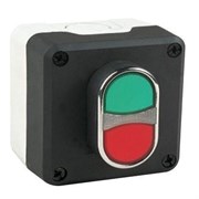 Пост EMAS черно-серый с двойной кнопкой без фиксации, с подсветкой (1НО+1НЗ) P1C3Y4K20