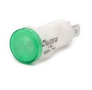 Сигнальная арматура EMAS 14мм зеленая с неоновой лампой 230V AC S145NY