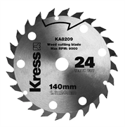 Диск твердосплавный по дереву Kress KA8209 24T TCT 140x1,6x20 мм