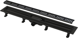 Душевой лоток AlcaPlast APZ10BLACK 750 мм с порогами для решетки (с решеткой), черный