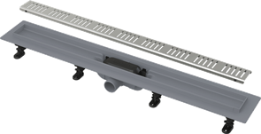 Душевой лоток AlcaPlast APZ10 550 мм с порогами для перфорированной решетки, нержавеющая сталь