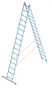 Алюминиевая двухсекционная лестница Sarayli 2x16 ступеней 4216