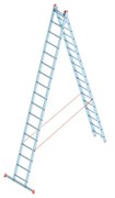Алюминиевая двухсекционная лестница Sarayli 2x17 ступеней 4217