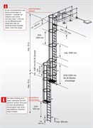 Стационарная многомаршевая лестница для зданий Krause (алюминий) 13,44 м для лиц без опыта 838490