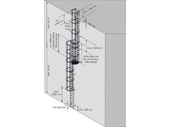 Стационарная многомаршевая лестница для оборудования Krause (сталь) 10,92 м с переходами 836601