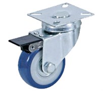 Колесо аппаратное поворотное TOR SCvb 25 50 мм с тормозом (синяя резина)