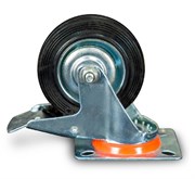 Колесо поворотное TOR резина SCb 55 125 мм с тормозом (Y)