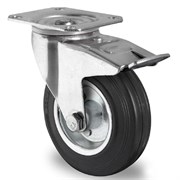 Комплект колес 125 мм для телег TOR ТП/ТПД/ТПБ/ТПР/ТПСР/ТБ/ТС/ТК/ТКД/ДЛ (серая резина)