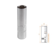 Головка свечная двенадцатигранная 1/2", 14 мм, резиновый фиксатор AFFIX AF00242014
