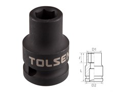 Головка торцевая ударная шестигранная TOLSEN 1/2", 9 мм TT18209