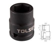 Головка торцевая ударная шестигранная TOLSEN 1/2", 17 мм TT18217