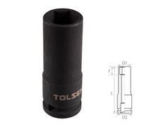 Головка торцевая ударная глубокая шестигранная TOLSEN 1/2", 16 мм TT18266