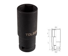 Головка торцевая ударная глубокая шестигранная TOLSEN 1/2", 21 мм TT18271