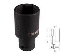 Головка торцевая ударная глубокая шестигранная TOLSEN 1/2", 30 мм TT18280