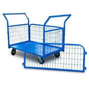 Тележка платформенная TOR ТП-3С (700х1200) с бортами из сетки и двумя ручками (без колес)