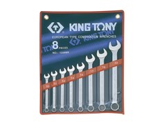 Комплект комбинированных ключей 10-22 мм 8 пр KING TONY 1208MR