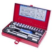 Набор торцевых головок с принадлежностями King Tony 1/4"DR, 4-13 мм, 19 предметов 2021MR