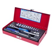 Набор торцевых головок с принадлежностями King Tony 1/4"DR, 4-13 мм, 16 предметов 2516MR