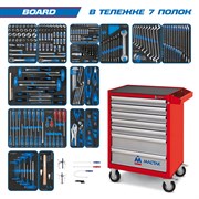 Набор инструментов "BOARD" в красной тележке, 325 предметов KING TONY 934-325AMR TONY