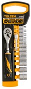 Набор торцевых головок с трещоткой 1/4", 4-14 мм, 14 предметов TOLSEN TT15150 TT15150